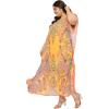 imagePlus Size Women Kaftan Round Neck Georgette Maxi Gown Cover Up Dress for Special OccasionsMulti Paisley