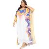 imagePlus Size Women Kaftan Round Neck Georgette Maxi Gown Cover Up Dress for Special OccasionsMulticolor