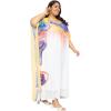 imagePlus Size Women Kaftan Round Neck Georgette Maxi Gown Cover Up Dress for Special OccasionsMulticolor