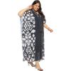 imageWomen Plus Size Georgette Kaftan Dress Evening Wear VNeck Maxi Dresses Kimono SleeveBlack Geometric