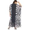 imageWomen Plus Size Georgette Kaftan Dress Evening Wear VNeck Maxi Dresses Kimono SleeveBlack Geometric