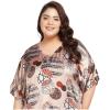 imageWomen Plus Size Satin Silk Casual Midi Length Kaftan Evening Dress Beach Cover UpBeige