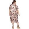 imageWomen Plus Size Satin Silk Casual Midi Length Kaftan Evening Dress Beach Cover UpBeige