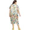 imageWomen Plus Size Satin Silk Casual Midi Length Kaftan Evening Dress Beach Cover UpMulticolor