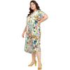 imageWomen Plus Size Satin Silk Casual Midi Length Kaftan Evening Dress Beach Cover UpMulticolor