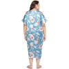 imageWomen Plus Size Satin Silk Casual Midi Length Kaftan Evening Dress Beach Cover UpPastel Blue