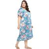 imageWomen Plus Size Satin Silk Casual Midi Length Kaftan Evening Dress Beach Cover UpPastel Blue