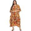 imageGoood Times Kaftan Dress Plus Size Polyester Long Maxi Beach Cover Ups Caftan Loungewear House Dresses for WomenBrown Lady Tribal
