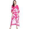 imageGoood Times Kaftan Dress Plus Size Polyester Long Maxi Beach Cover Ups Caftan Loungewear House Dresses for WomenFushia Pink