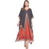 imageGoood Times Kaftan Dress Plus Size Polyester Long Maxi Beach Cover Ups Caftan Loungewear House Dresses for WomenMulticolor Abstract Kaftans