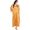 imageOussum Women Plus Size Kaftan Satin Maxi Dress Long Caftan Casual Cover Ups Sateen Nightdress Nighty for SummerGold
