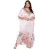 imageOussum Women Silky Satin Long Kaftan Plus Size Beach Soft Caftan Dresses Sateen Swimsuit Cover Ups Maxi Gown DressPeach Floralpaisley Kaftan