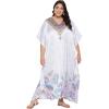 imageOussum Women Silky Satin Long Kaftan Plus Size Beach Soft Caftan Dresses Sateen Swimsuit Cover Ups Maxi Gown DressWhite Floralpaisley Kaftan