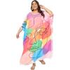 imagePlus Size Women Kaftan Round Neck Georgette Maxi Gown Cover Up Dress for Special OccasionsMulti Abstract