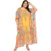 imagePlus Size Women Kaftan Round Neck Georgette Maxi Gown Cover Up Dress for Special OccasionsMulti Paisley