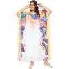imagePlus Size Women Kaftan Round Neck Georgette Maxi Gown Cover Up Dress for Special OccasionsMulticolor
