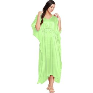 imageOussum Women Plus Size Kaftan Satin Maxi Dress Long Caftan Casual Cover Ups Sateen Nightdress Nighty for SummerAmbrosia Green