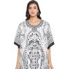imageGypsie Blu Ladies Kaftan Kimono Maxi Style Dress Plus Size Caftan Long Swimsuit Cover up Beach Dress for WomenBlack  White Paisley