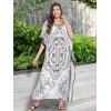 imageGypsie Blu Ladies Kaftan Kimono Maxi Style Dress Plus Size Caftan Long Swimsuit Cover up Beach Dress for WomenBlack  White Paisley