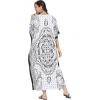 imageGypsie Blu Ladies Kaftan Kimono Maxi Style Dress Plus Size Caftan Long Swimsuit Cover up Beach Dress for WomenBlack  White Paisley