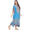 imageGypsie Blu Ladies Kaftan Kimono Maxi Style Dress Plus Size Caftan Long Swimsuit Cover up Beach Dress for WomenBlue One Size Maxi Caftan