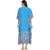 imageGypsie Blu Ladies Kaftan Kimono Maxi Style Dress Plus Size Caftan Long Swimsuit Cover up Beach Dress for WomenBlue One Size Maxi Caftan