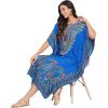 imageGypsie Blu Ladies Kaftan Kimono Maxi Style Dress Plus Size Caftan Long Swimsuit Cover up Beach Dress for WomenBlue One Size Maxi Dress