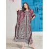 imageGypsie Blu Ladies Kaftan Kimono Maxi Style Dress Plus Size Caftan Long Swimsuit Cover up Beach Dress for WomenBurgundy