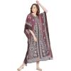 imageGypsie Blu Ladies Kaftan Kimono Maxi Style Dress Plus Size Caftan Long Swimsuit Cover up Beach Dress for WomenBurgundy