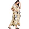imageGypsie Blu Ladies Kaftan Kimono Maxi Style Dress Plus Size Caftan Long Swimsuit Cover up Beach Dress for WomenCreamy Corn Floral