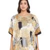 imageGypsie Blu Ladies Kaftan Kimono Maxi Style Dress Plus Size Caftan Long Swimsuit Cover up Beach Dress for WomenCreamy Corn Floral
