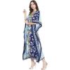 imageGypsie Blu Ladies Kaftan Kimono Maxi Style Dress Plus Size Caftan Long Swimsuit Cover up Beach Dress for WomenNavy Blue