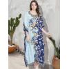 imageGypsie Blu Ladies Kaftan Kimono Maxi Style Dress Plus Size Caftan Long Swimsuit Cover up Beach Dress for WomenNavy Blue