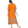 imageGypsie Blu Ladies Kaftan Kimono Maxi Style Dress Plus Size Caftan Long Swimsuit Cover up Beach Dress for WomenRed  Orange One Size Maxi Caftan