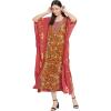 imageGypsie Blu Ladies Kaftan Kimono Maxi Style Dress Plus Size Caftan Long Swimsuit Cover up Beach Dress for WomenRed One Size Kaftan