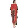 imageGypsie Blu Ladies Kaftan Kimono Maxi Style Dress Plus Size Caftan Long Swimsuit Cover up Beach Dress for WomenRed Paisley Pattern Kaftan