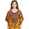 imageGypsie Blu Ladies Kaftan Kimono Maxi Style Dress Plus Size Caftan Long Swimsuit Cover up Beach Dress for WomenYellow Leopard