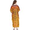 imageGypsie Blu Ladies Kaftan Kimono Maxi Style Dress Plus Size Caftan Long Swimsuit Cover up Beach Dress for WomenYellow Leopard