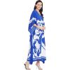 imageOussum Kimono Maxi Dress Floral Long Kaftan Plus Size Caftan GownBlue