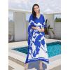 imageOussum Kimono Maxi Dress Floral Long Kaftan Plus Size Caftan GownBlue
