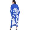 imageOussum Kimono Maxi Dress Floral Long Kaftan Plus Size Caftan GownBlue