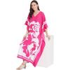 imageOussum Kimono Maxi Dress Floral Long Kaftan Plus Size Caftan GownFushia Pink
