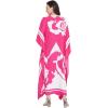 imageOussum Kimono Maxi Dress Floral Long Kaftan Plus Size Caftan GownFushia Pink