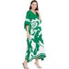 imageOussum Kimono Maxi Dress Floral Long Kaftan Plus Size Caftan GownGreen
