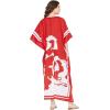 imageOussum Kimono Maxi Dress Floral Long Kaftan Plus Size Caftan GownRed