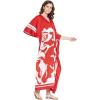 imageOussum Kimono Maxi Dress Floral Long Kaftan Plus Size Caftan GownRed