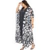 imageWomen Kaftan Dress Stylish Georgette Kimono Missy Size Maxi Dresses Party Gown for Evening WearBlack Geometric