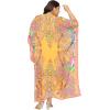 imageWomen kaftan Missy Size Round Neck Georgette Long Maxi Kimono Cover Up Caftan for Special EventsMulti Paisley