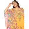 imageWomen kaftan Missy Size Round Neck Georgette Long Maxi Kimono Cover Up Caftan for Special EventsMulti Paisley