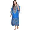 imageGypsie Blu Ladies Kaftan Kimono Maxi Style Dress Plus Size Caftan Long Swimsuit Cover up Beach Dress for WomenBlue One Size Maxi Dress